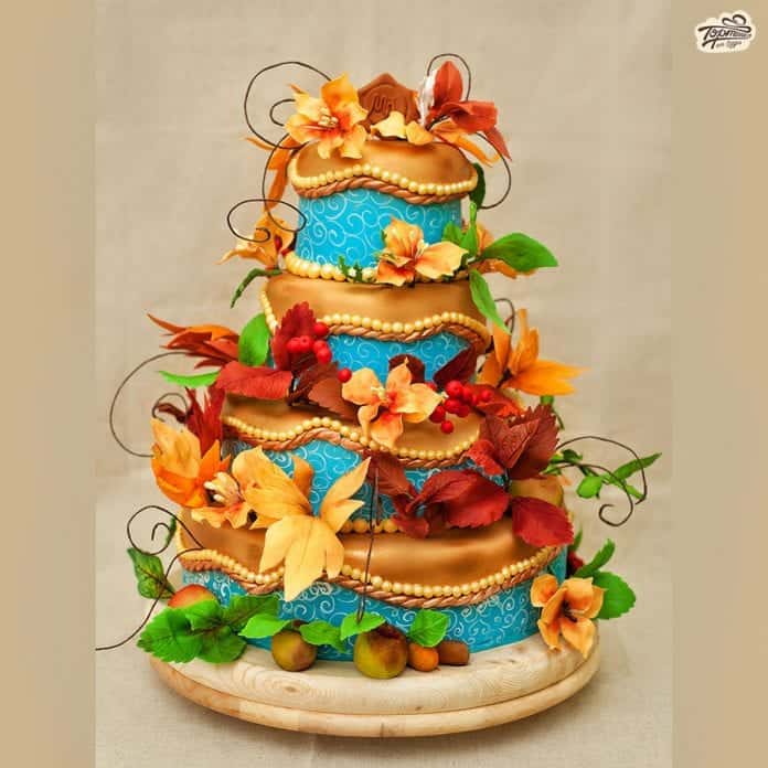 Autumn Wedding Cake by Odry Cakes