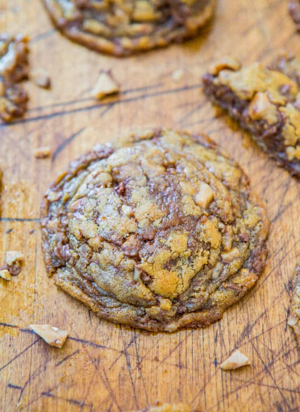 Toffee and Milk Chocolate Peanut Butter Cookies