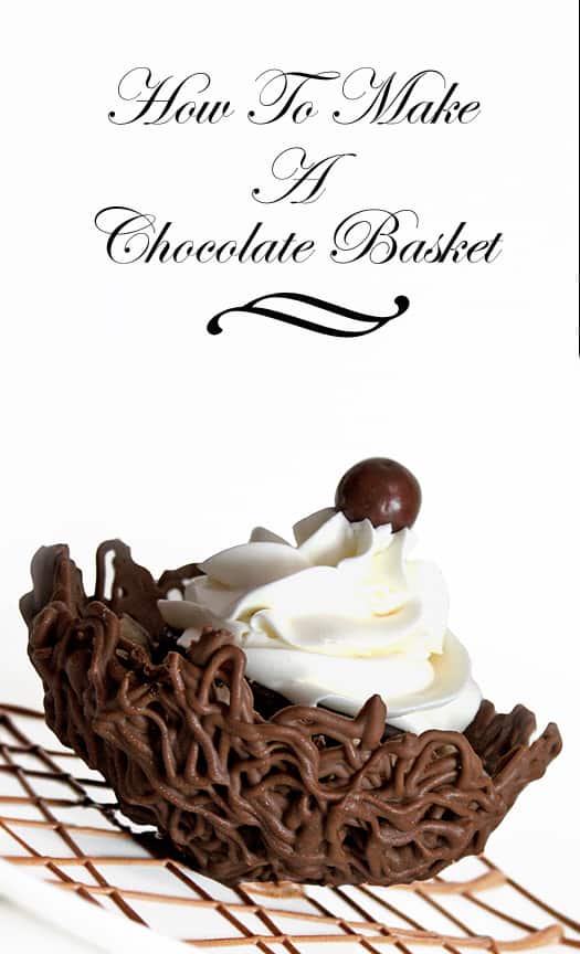 chocolate basket with brownies